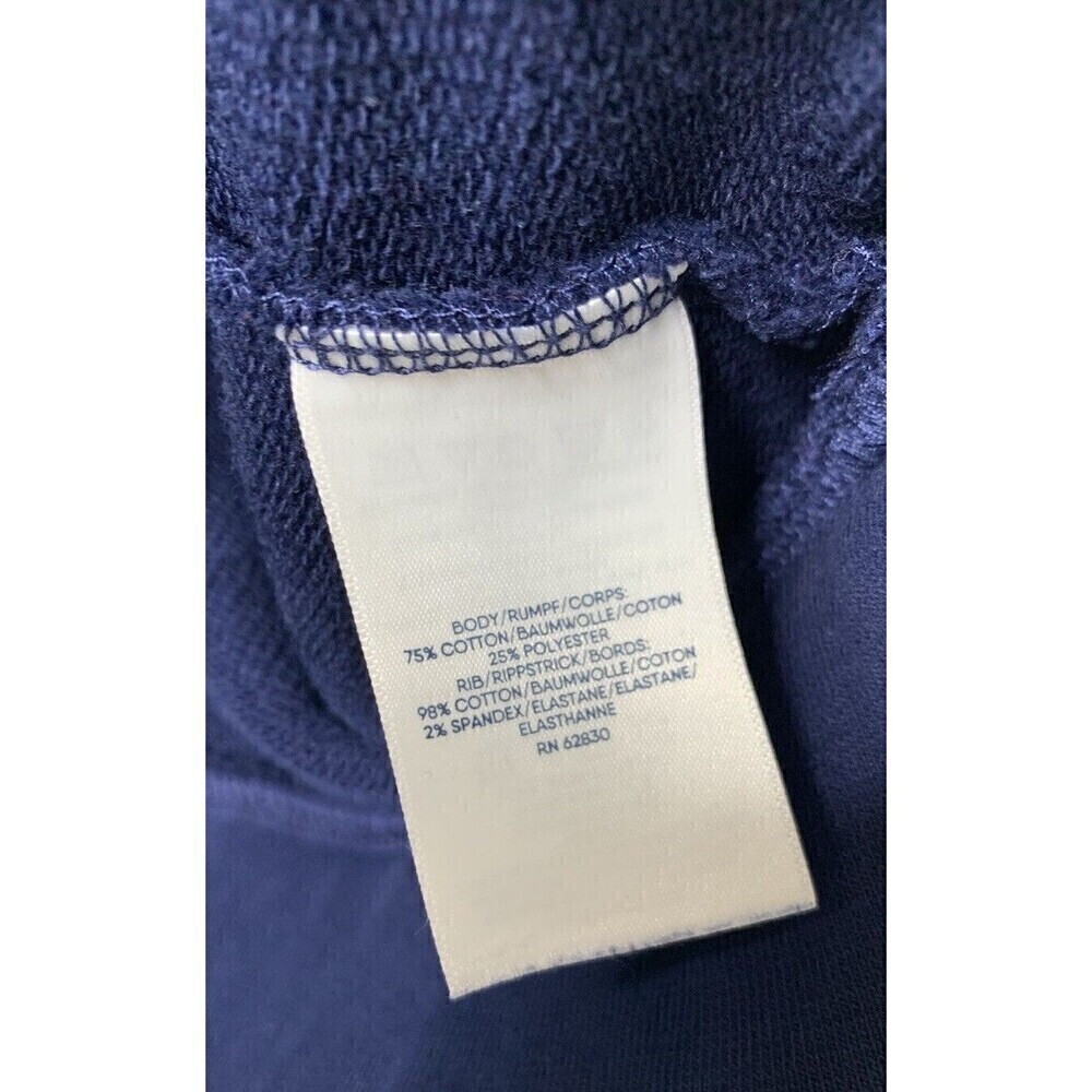 Lands End Serious Sweats Sweatshirt 90's Striped Womens Sz L 14/16 Retro Blue - Picture 6 of 9